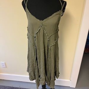 Green studded free people dress